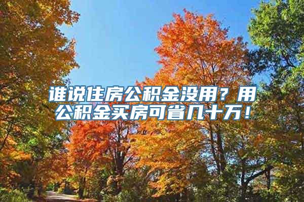 谁说住房公积金没用？用公积金买房可省几十万！