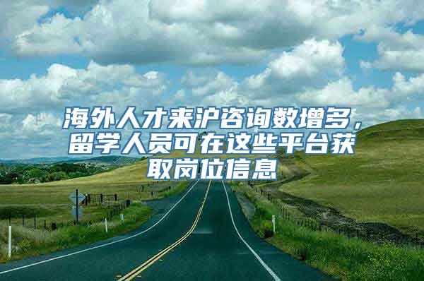 海外人才来沪咨询数增多，留学人员可在这些平台获取岗位信息