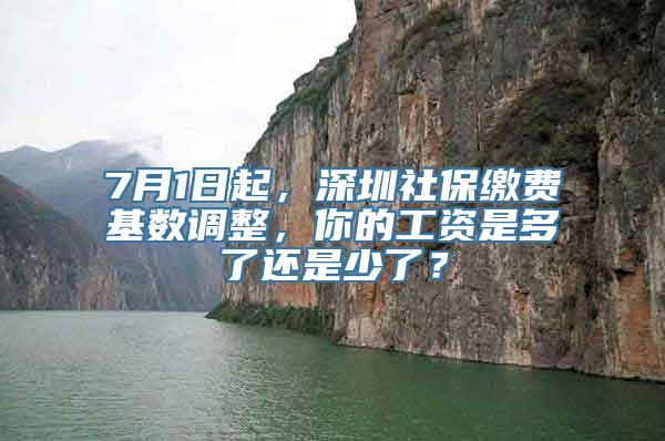 7月1日起，深圳社保缴费基数调整，你的工资是多了还是少了？