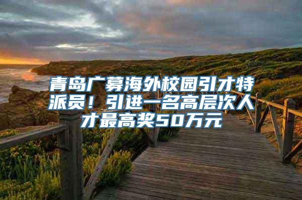 青岛广募海外校园引才特派员！引进一名高层次人才最高奖50万元