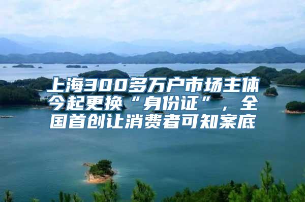 上海300多万户市场主体今起更换“身份证”，全国首创让消费者可知案底