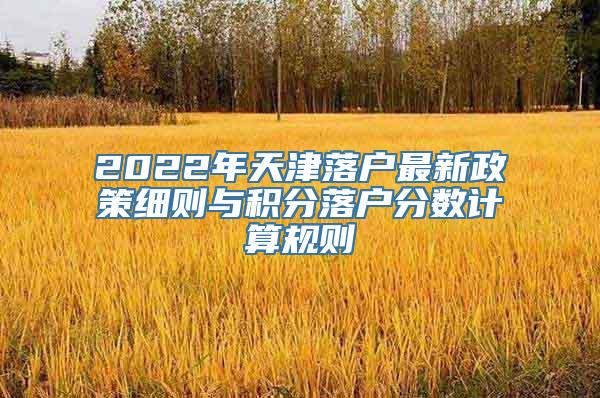 2022年天津落户最新政策细则与积分落户分数计算规则