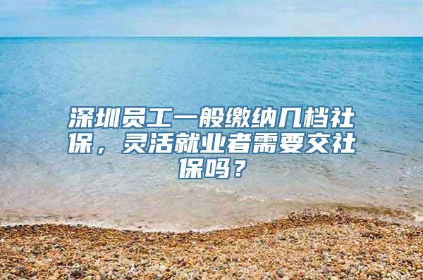 深圳员工一般缴纳几档社保，灵活就业者需要交社保吗？