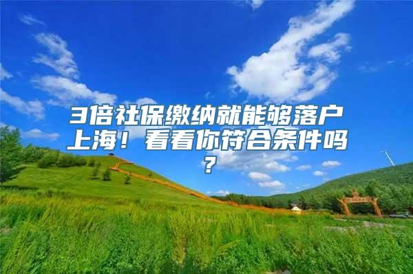 3倍社保缴纳就能够落户上海！看看你符合条件吗？