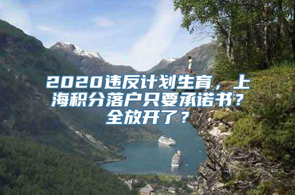 2020违反计划生育，上海积分落户只要承诺书？全放开了？