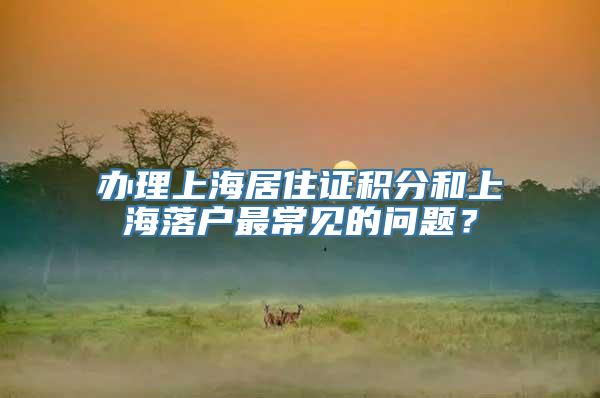 办理上海居住证积分和上海落户最常见的问题？