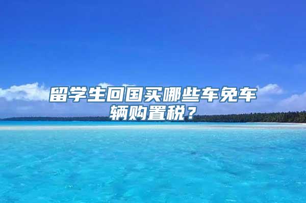 留学生回国买哪些车免车辆购置税？