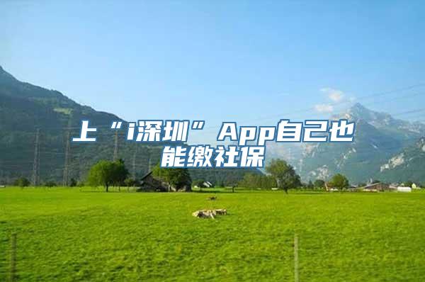 上“i深圳”App自己也能缴社保