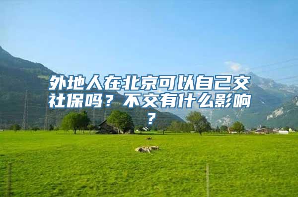 外地人在北京可以自己交社保吗？不交有什么影响？