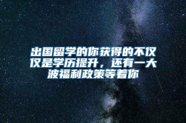 出国留学的你获得的不仅仅是学历提升，还有一大波福利政策等着你