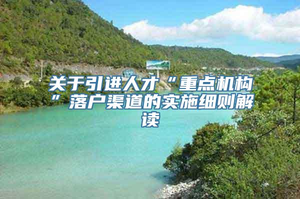 关于引进人才“重点机构”落户渠道的实施细则解读