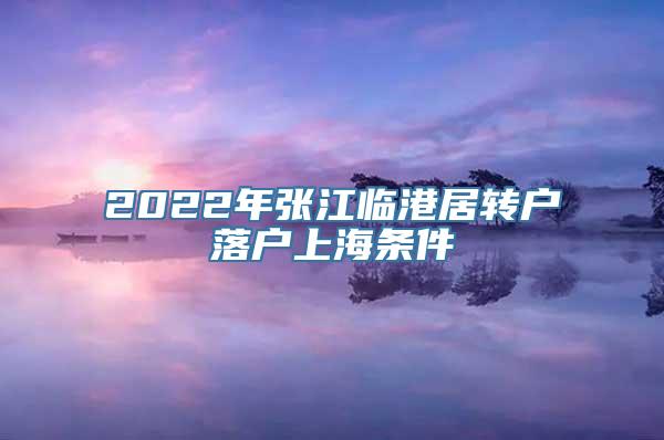 2022年张江临港居转户落户上海条件