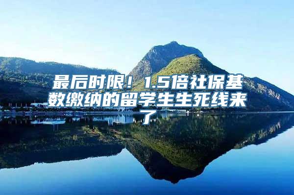 最后时限！1.5倍社保基数缴纳的留学生生死线来了