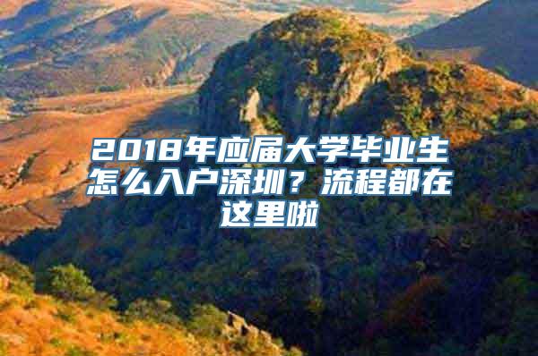 2018年应届大学毕业生怎么入户深圳？流程都在这里啦