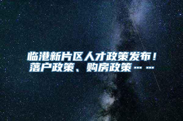 临港新片区人才政策发布！落户政策、购房政策……