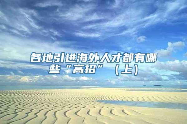 各地引进海外人才都有哪些“高招”（上）