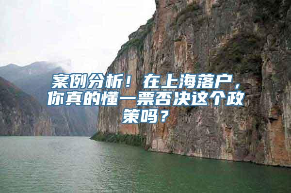 案例分析！在上海落户，你真的懂一票否决这个政策吗？