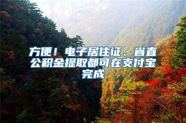 方便！电子居住证、省直公积金提取都可在支付宝完成