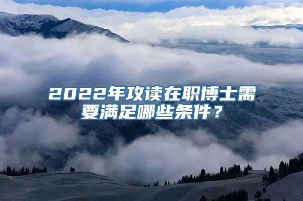 2022年攻读在职博士需要满足哪些条件？