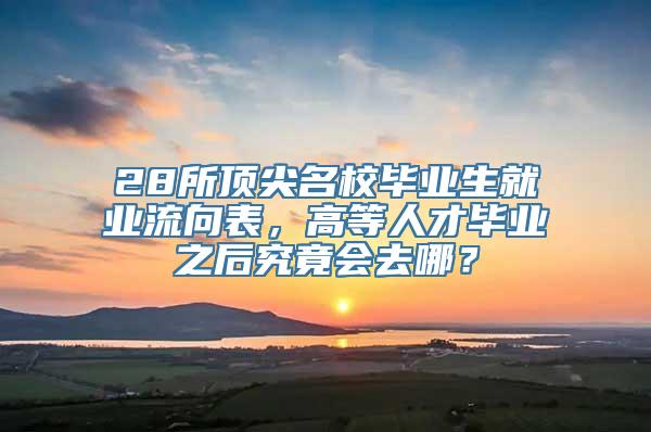 28所顶尖名校毕业生就业流向表，高等人才毕业之后究竟会去哪？