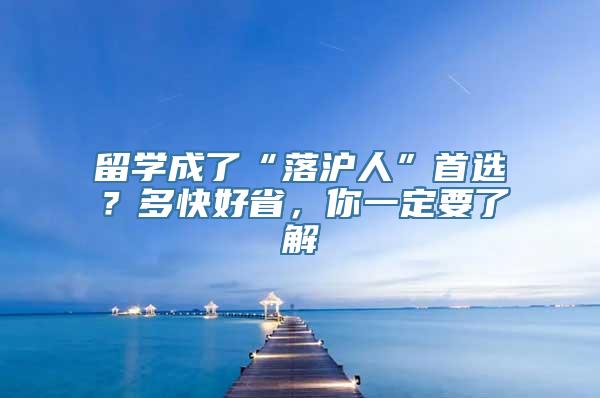 留学成了“落沪人”首选？多快好省，你一定要了解