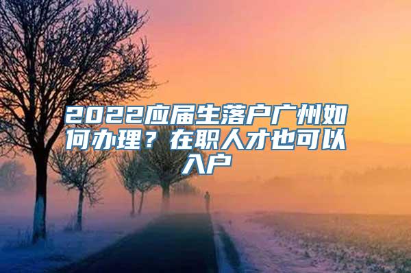 2022应届生落户广州如何办理？在职人才也可以入户