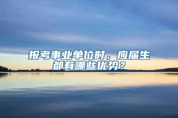 报考事业单位时，应届生都有哪些优势？