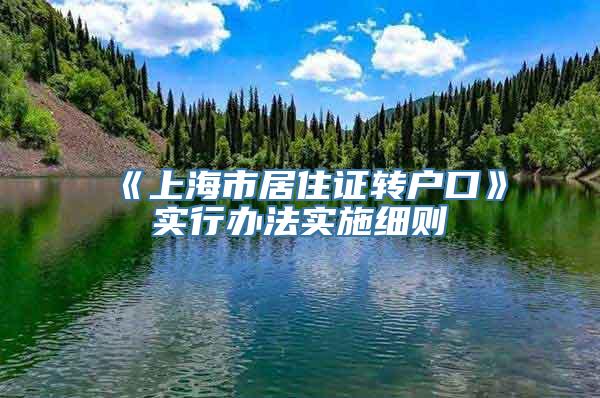 《上海市居住证转户口》实行办法实施细则