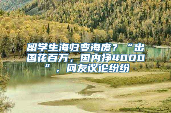 留学生海归变海废？“出国花百万，国内挣4000”，网友议论纷纷