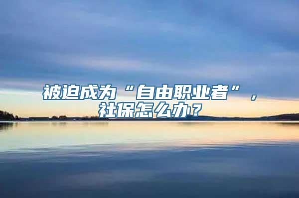 被迫成为“自由职业者”，社保怎么办？