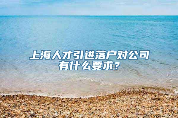 上海人才引进落户对公司有什么要求？