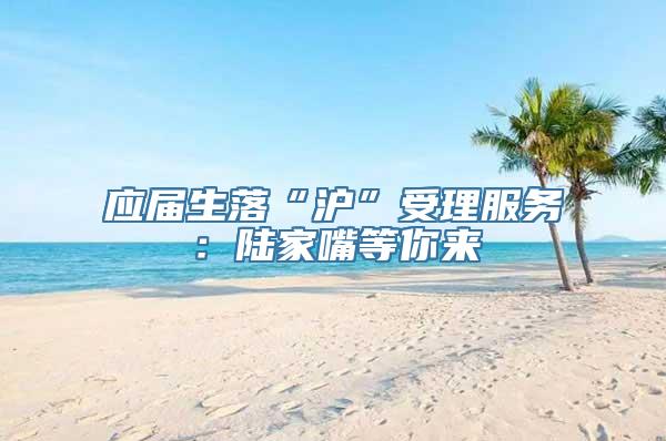 应届生落“沪”受理服务：陆家嘴等你来