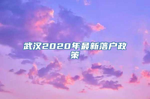 武汉2020年最新落户政策