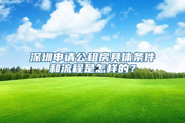 深圳申请公租房具体条件和流程是怎样的？