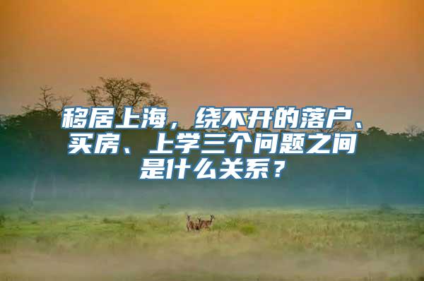 移居上海，绕不开的落户、买房、上学三个问题之间是什么关系？