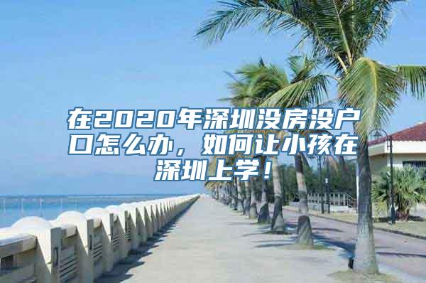 在2020年深圳没房没户口怎么办，如何让小孩在深圳上学！