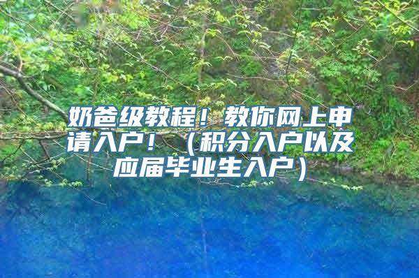 奶爸级教程！教你网上申请入户！（积分入户以及应届毕业生入户）