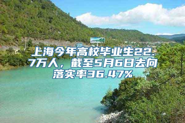 上海今年高校毕业生22.7万人，截至5月6日去向落实率36.47%