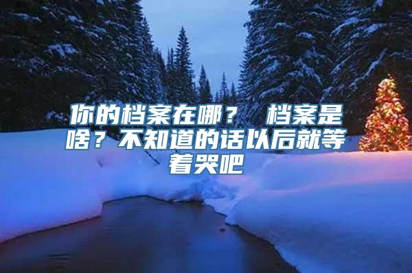 你的档案在哪？ 档案是啥？不知道的话以后就等着哭吧