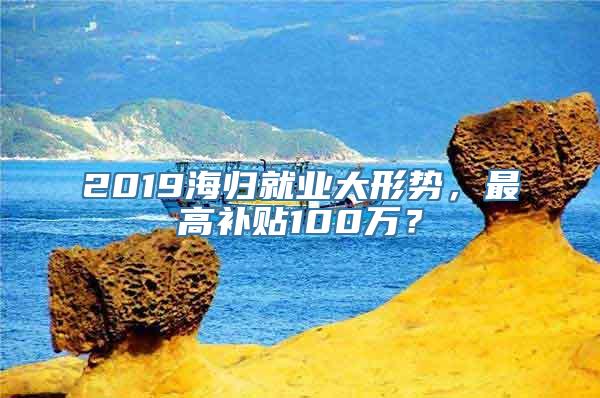 2019海归就业大形势，最高补贴100万？