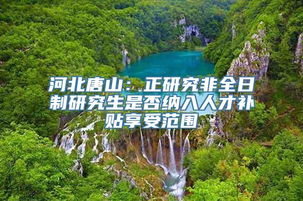 河北唐山：正研究非全日制研究生是否纳入人才补贴享受范围