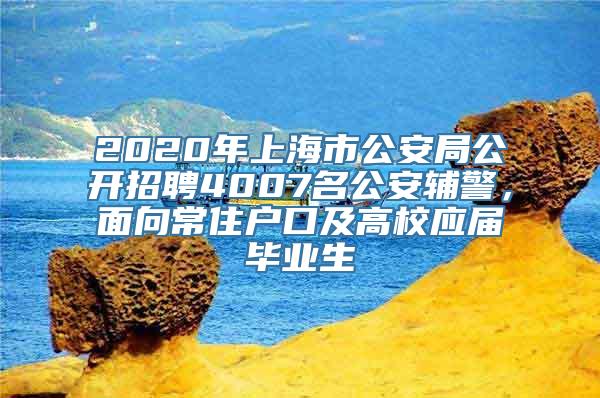 2020年上海市公安局公开招聘4007名公安辅警，面向常住户口及高校应届毕业生