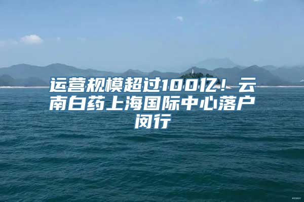 运营规模超过100亿！云南白药上海国际中心落户闵行