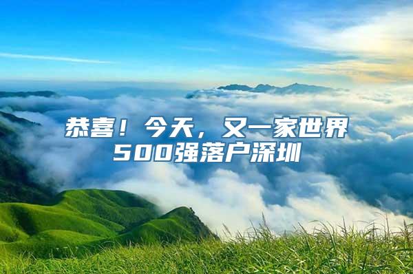 恭喜！今天，又一家世界500强落户深圳