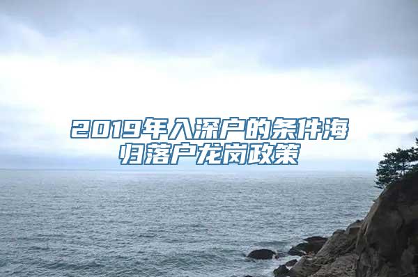 2019年入深户的条件海归落户龙岗政策