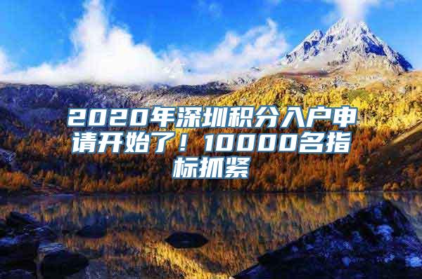 2020年深圳积分入户申请开始了！10000名指标抓紧