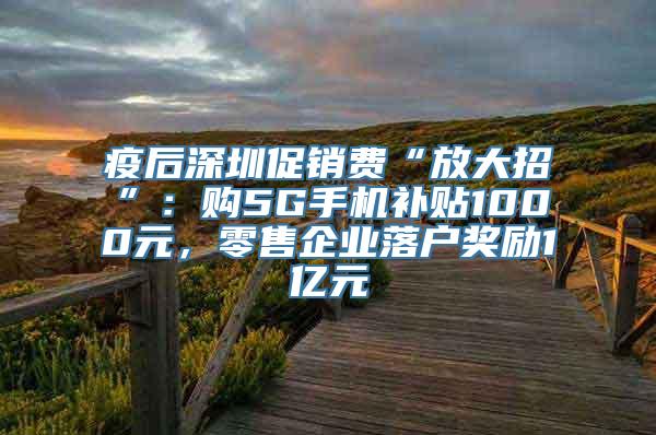 疫后深圳促销费“放大招”：购5G手机补贴1000元，零售企业落户奖励1亿元