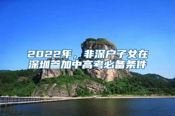 2022年，非深户子女在深圳参加中高考必备条件