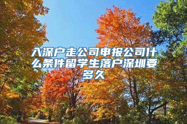 入深户走公司申报公司什么条件留学生落户深圳要多久