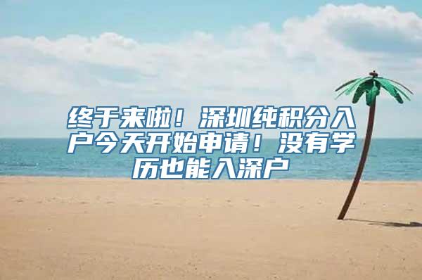 终于来啦！深圳纯积分入户今天开始申请！没有学历也能入深户